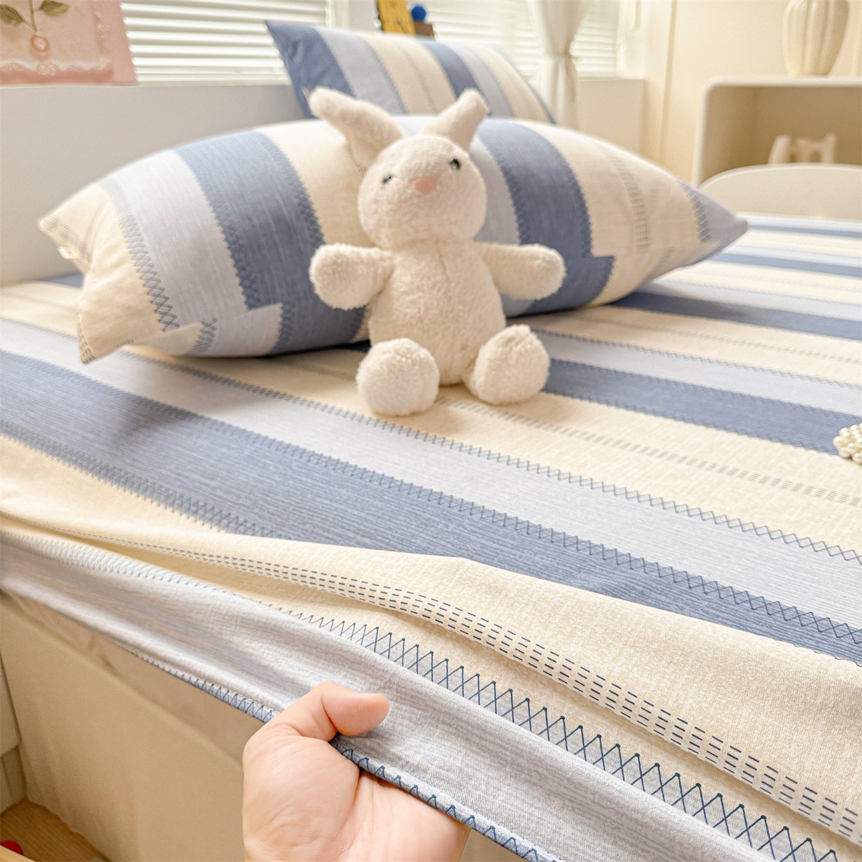 91家纺网 家纺一手货源 找家纺 名兮家居 2025新款亲肤舒适全棉纯棉磨毛印花床笠单床笠单品床笠单件床笠 简条