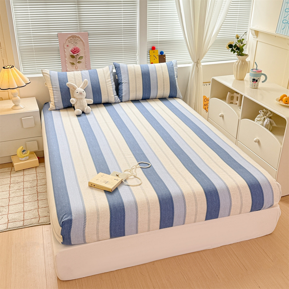 91家纺网 家纺一手货源 找家纺 名兮家居 2025新款亲肤舒适全棉纯棉磨毛印花床笠单床笠单品床笠单件床笠 简条