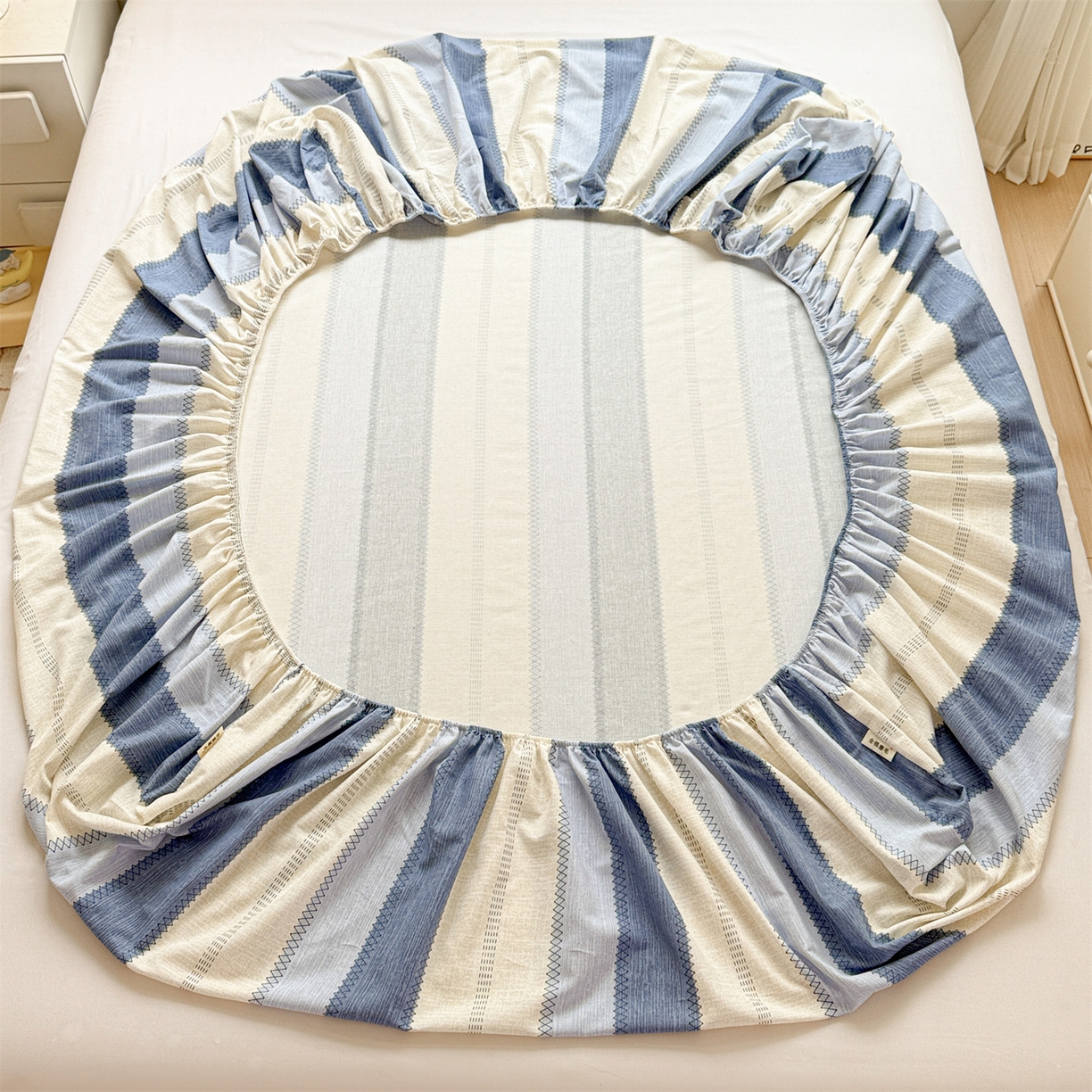 91家纺网 家纺一手货源 找家纺 名兮家居 2025新款亲肤舒适全棉纯棉磨毛印花床笠单床笠单品床笠单件床笠 简条