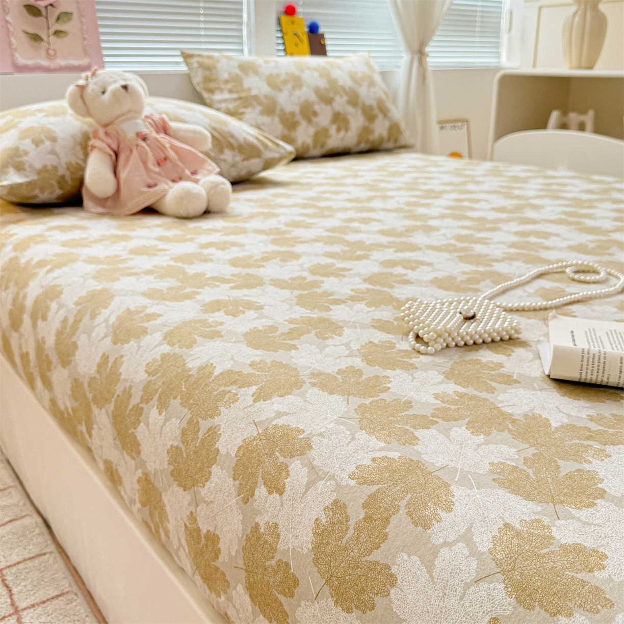 91家纺网 家纺一手货源 找家纺 名兮家居 2025新款亲肤舒适全棉纯棉磨毛印花床笠单床笠单品床笠单件床笠 一叶知秋