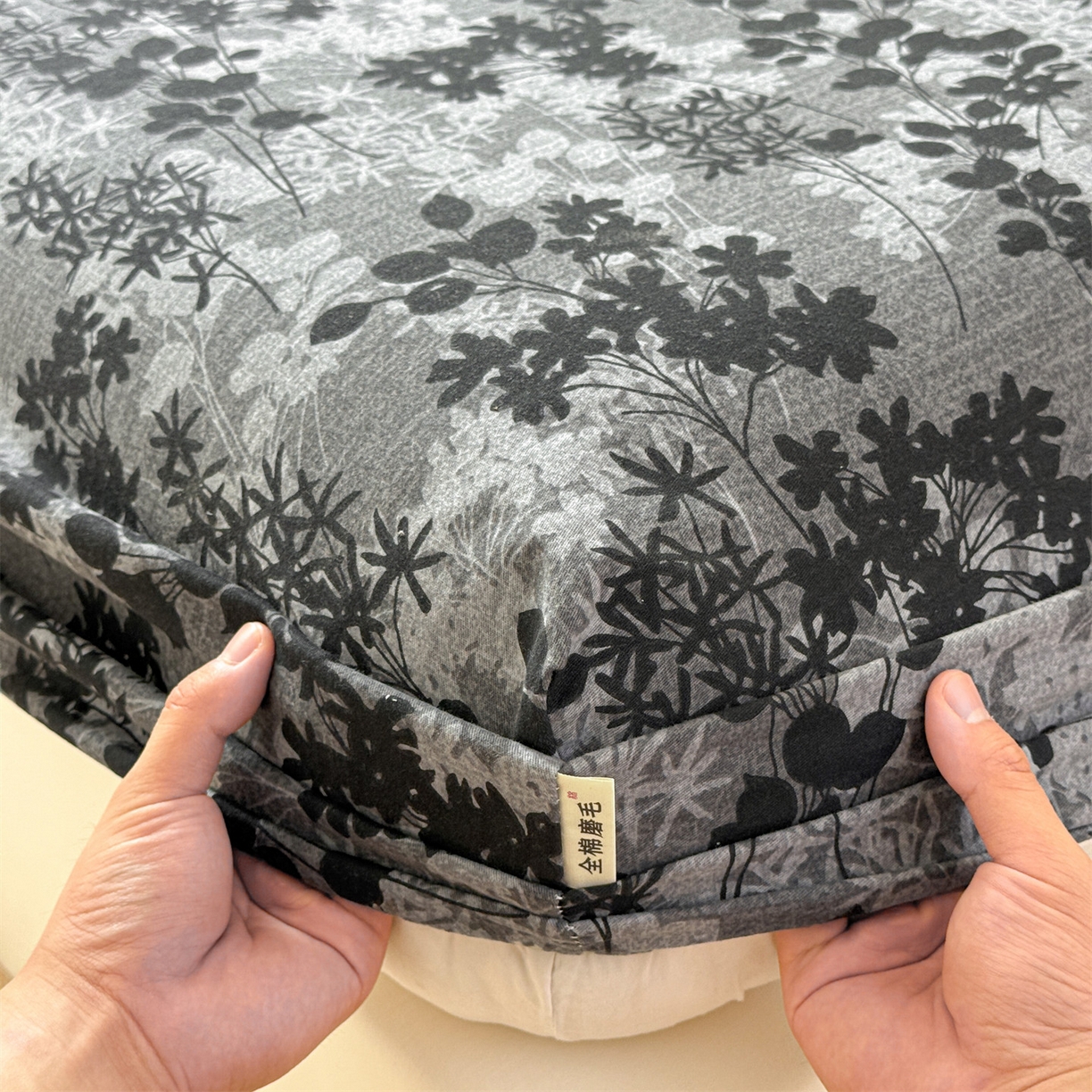 91家纺网 家纺一手货源 找家纺 名兮家居 2025新款亲肤舒适全棉纯棉磨毛印花床笠单床笠单品床笠单件床笠 叶影