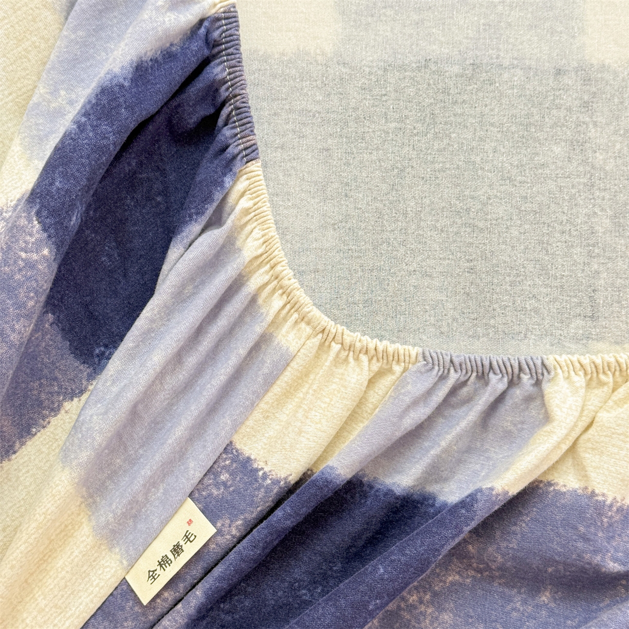 91家纺网 家纺一手货源 找家纺 名兮家居 2025新款亲肤舒适全棉纯棉磨毛印花床笠单床笠单品床笠单件床笠 大蓝格