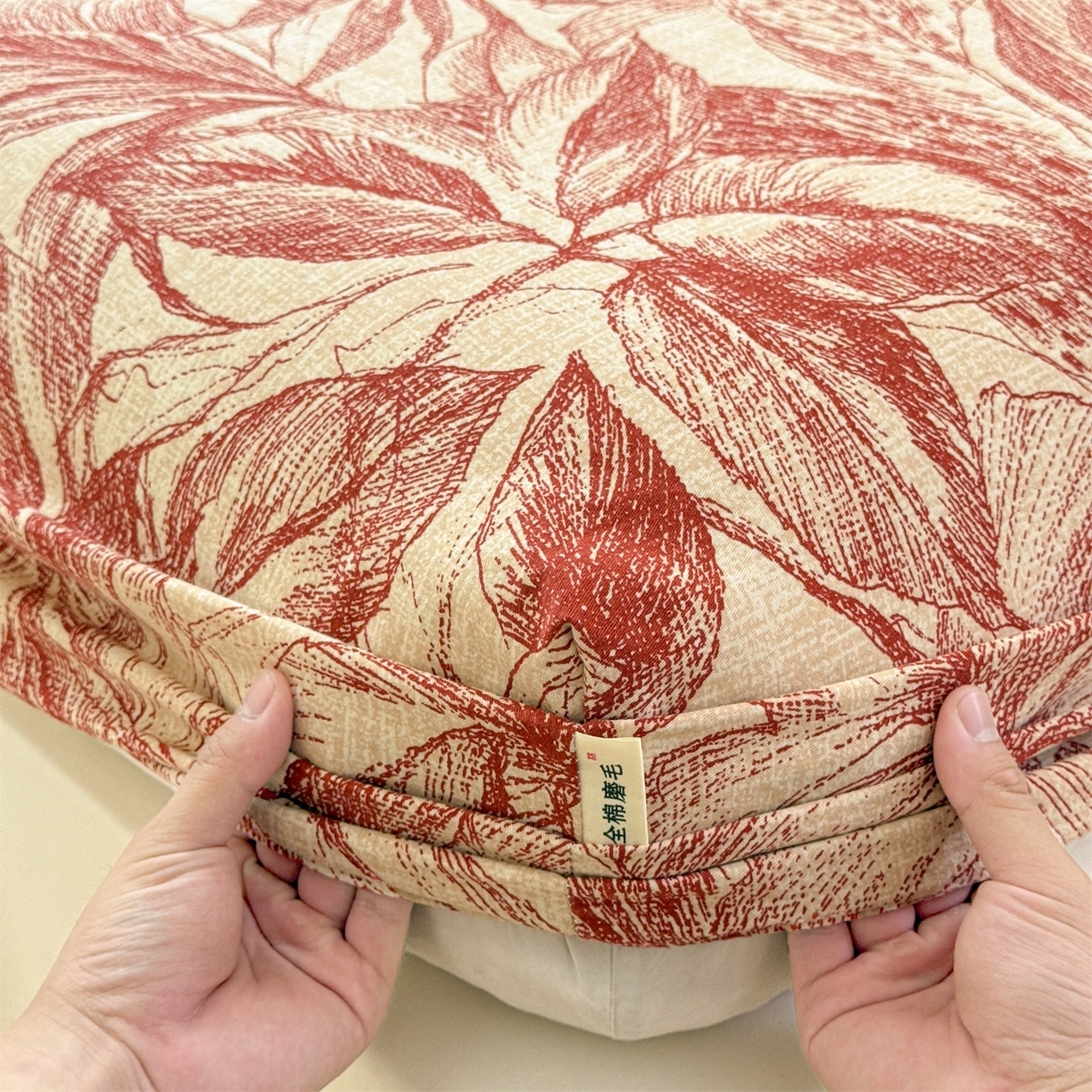 91家纺网 家纺一手货源 找家纺 名兮家居 2025新款亲肤舒适全棉纯棉磨毛印花床笠单床笠单品床笠单件床笠 秋韵-红