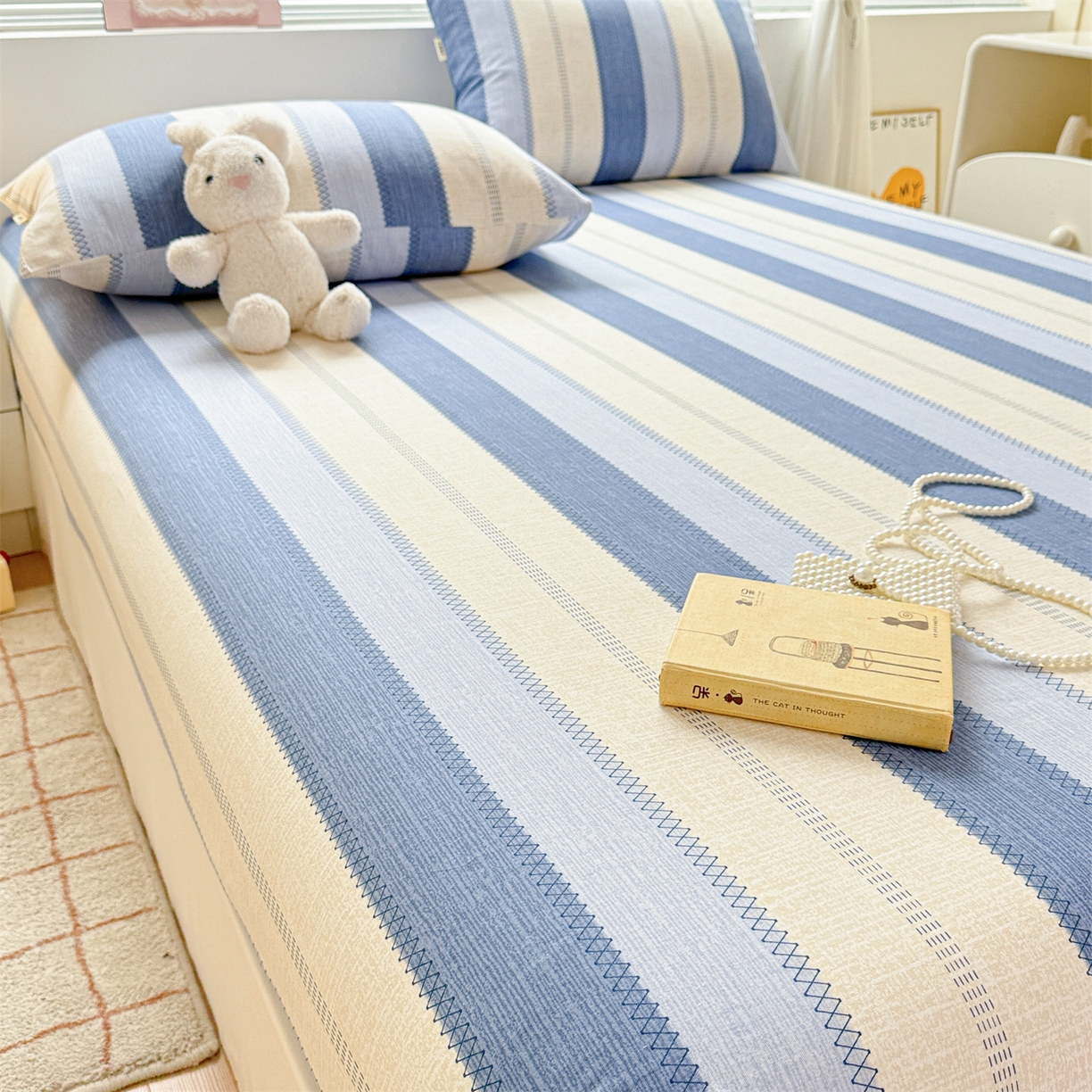 91家纺网 家纺一手货源 找家纺 名兮家居 2025新款亲肤舒适全棉纯棉磨毛印花床笠单床笠单品床笠单件床笠 简条