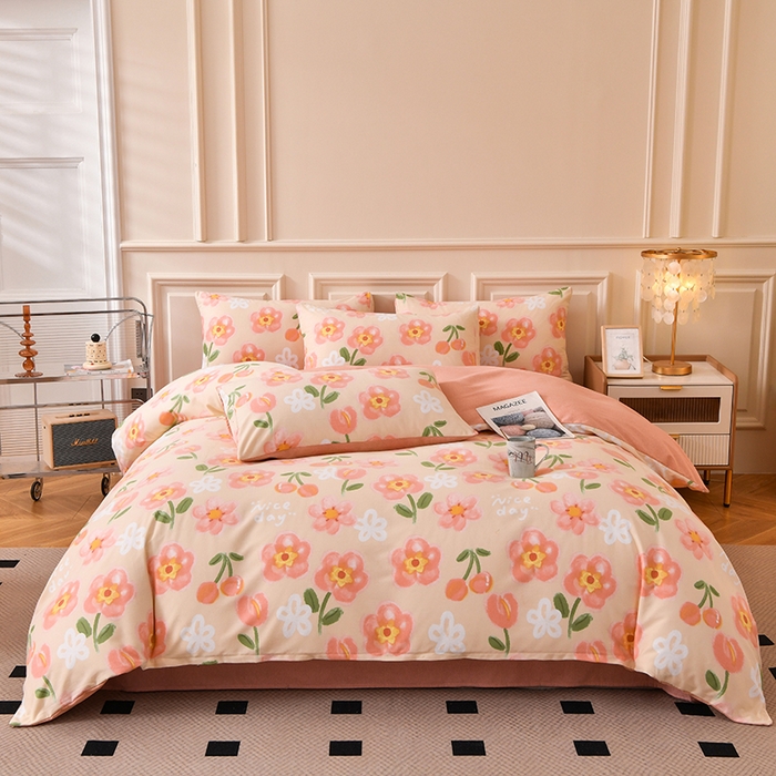 宇彬家纺 2025直播热新款秋冬全棉精梳生态原棉印花加厚磨毛轻奢铂金单被套 芬妮（米）