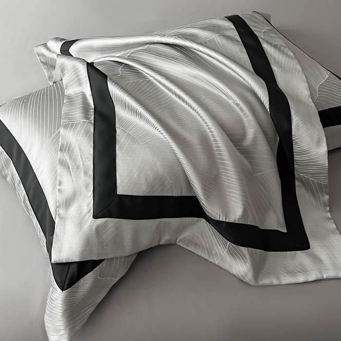 91家纺网 家纺一手货源 找家纺 博纳家纺 2025新款高精密银离子色织提花纯棉撞色宽边四件套 华乐