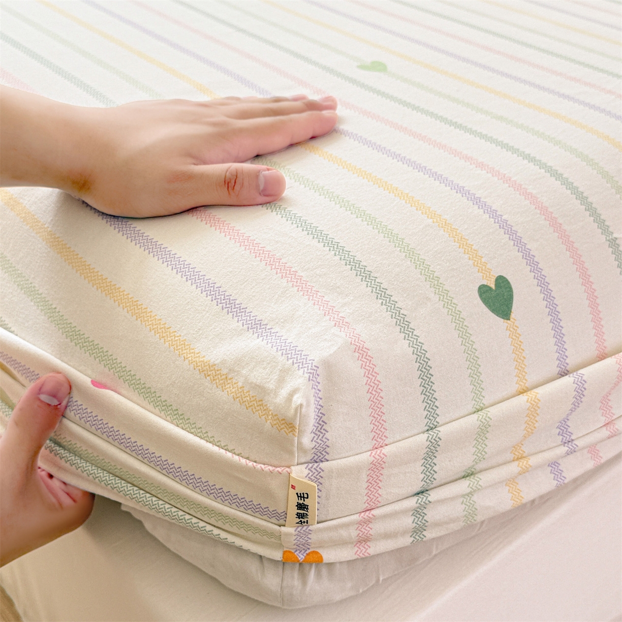 91家纺网 家纺一手货源 找家纺 （总）名兮家居 2025新款亲肤舒适全棉纯棉磨毛印花床笠单床笠单品床笠单件床笠