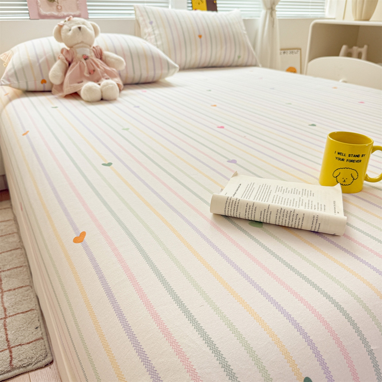 91家纺网 家纺一手货源 找家纺 （总）名兮家居 2025新款亲肤舒适全棉纯棉磨毛印花床笠单床笠单品床笠单件床笠