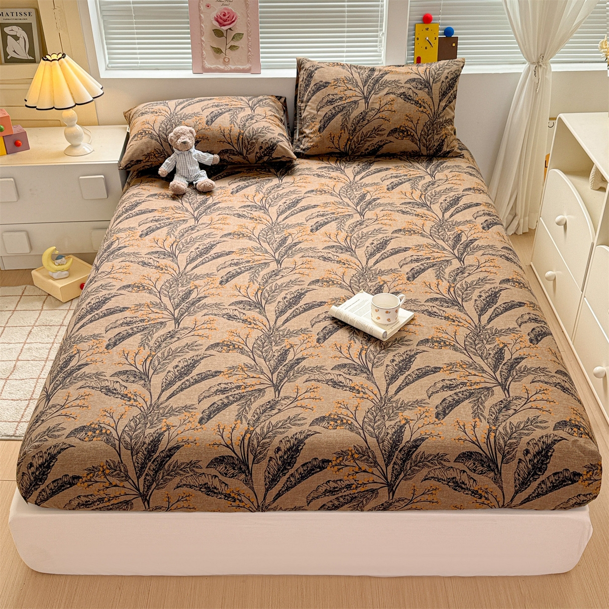 91家纺网 家纺一手货源 找家纺 （总）名兮家居 2025新款亲肤舒适全棉纯棉磨毛印花床笠单床笠单品床笠单件床笠