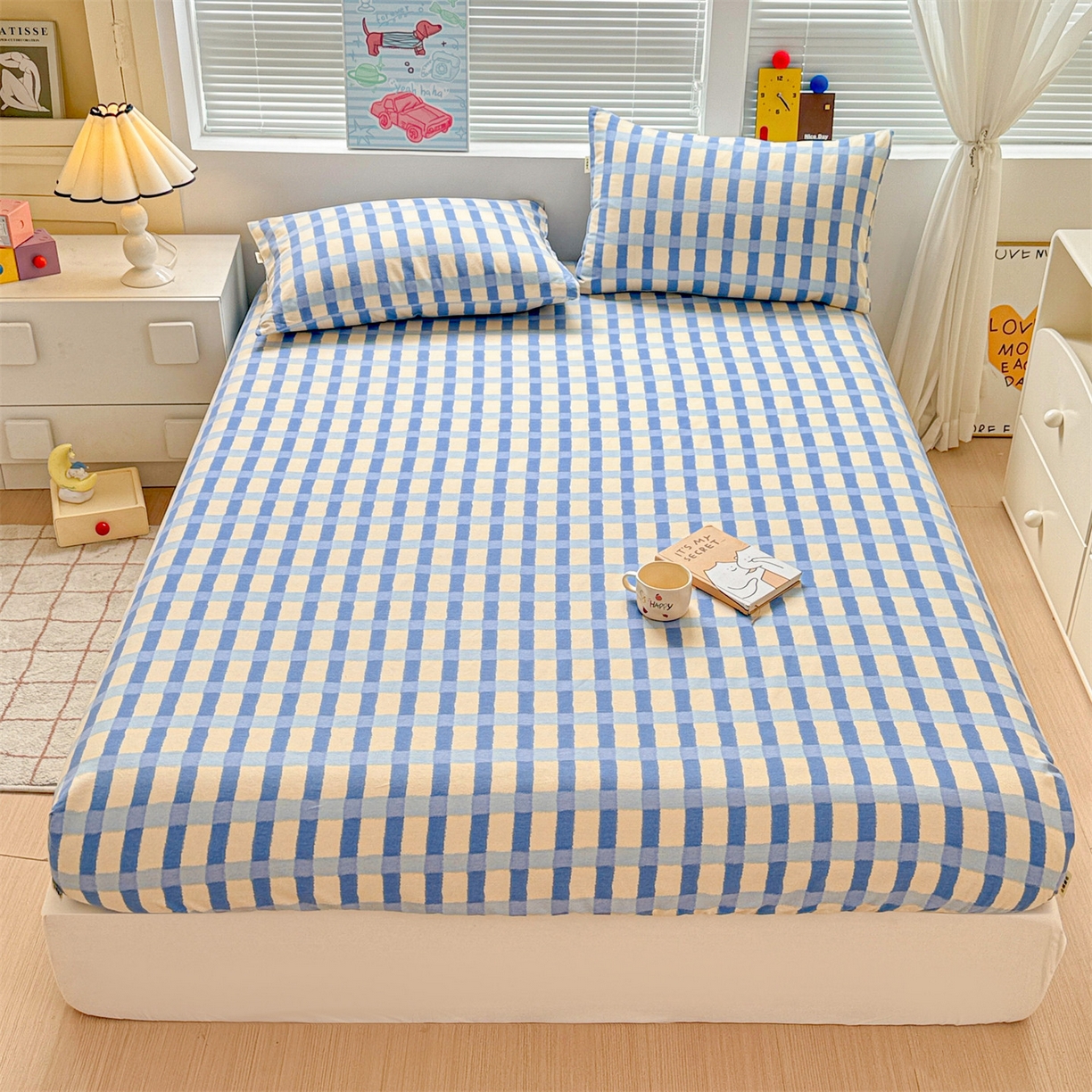 91家纺网 家纺一手货源 找家纺 （总）名兮家居 2025新款亲肤舒适全棉纯棉磨毛印花床笠单床笠单品床笠单件床笠