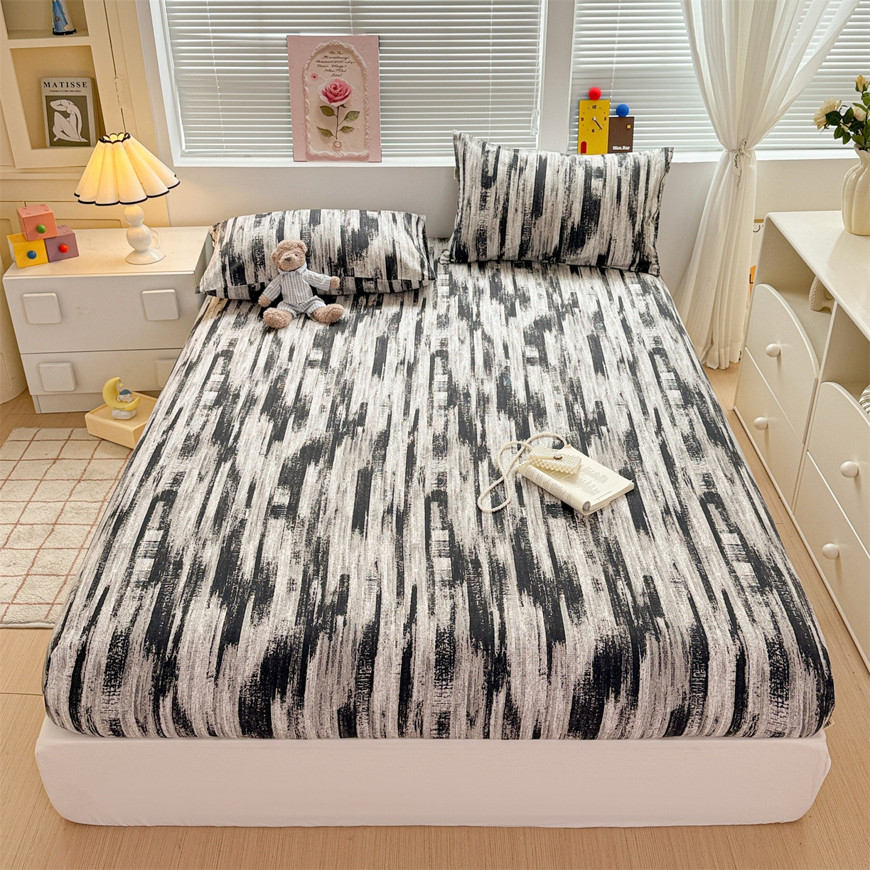 91家纺网 家纺一手货源 找家纺 （总）名兮家居 2025新款亲肤舒适全棉纯棉磨毛印花床笠单床笠单品床笠单件床笠