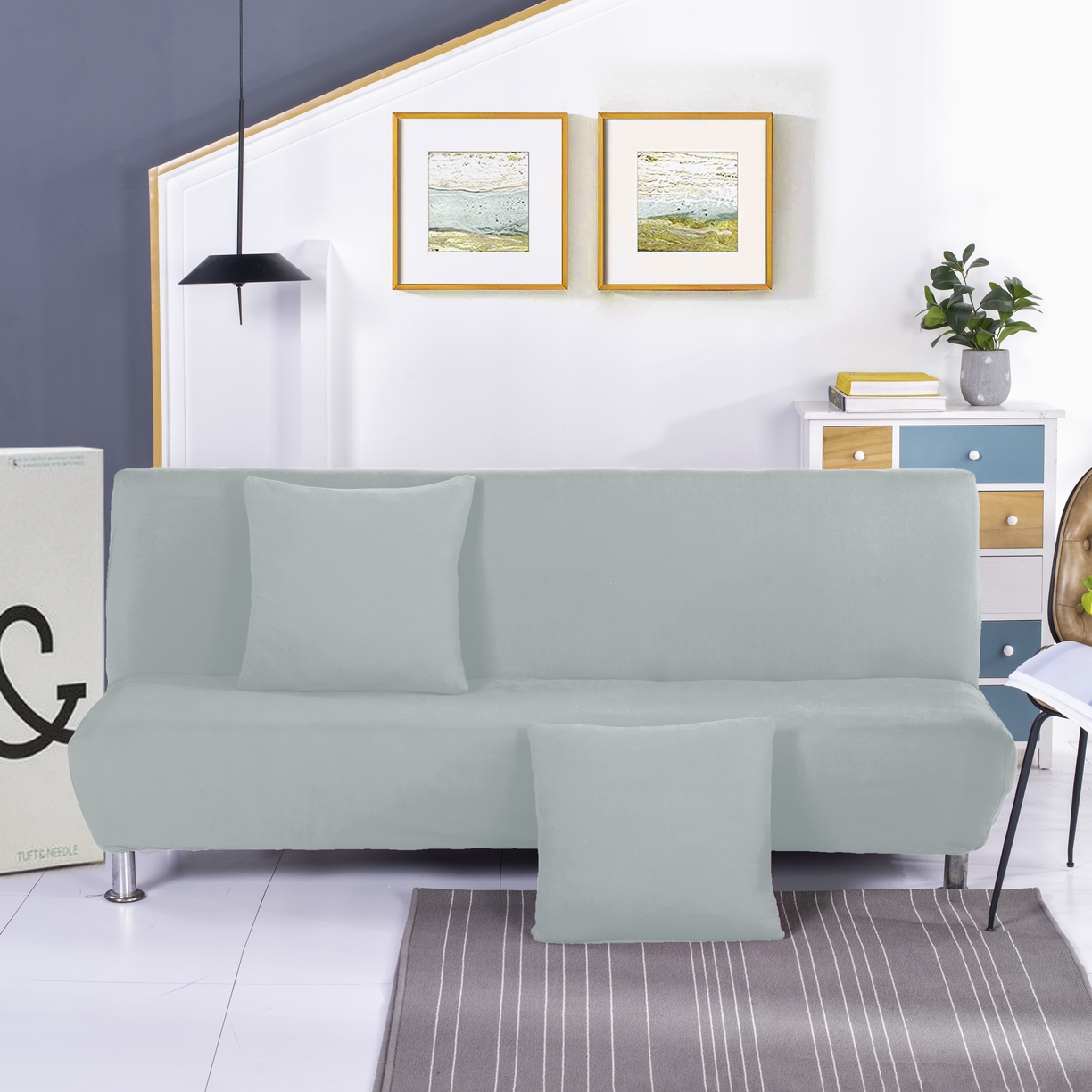 91家纺网 家纺一手货源 找家纺 （总）壹零特色家纺 2025新款纯色沙发床套 弹力素色无扶手沙发套 沙发长防尘套子