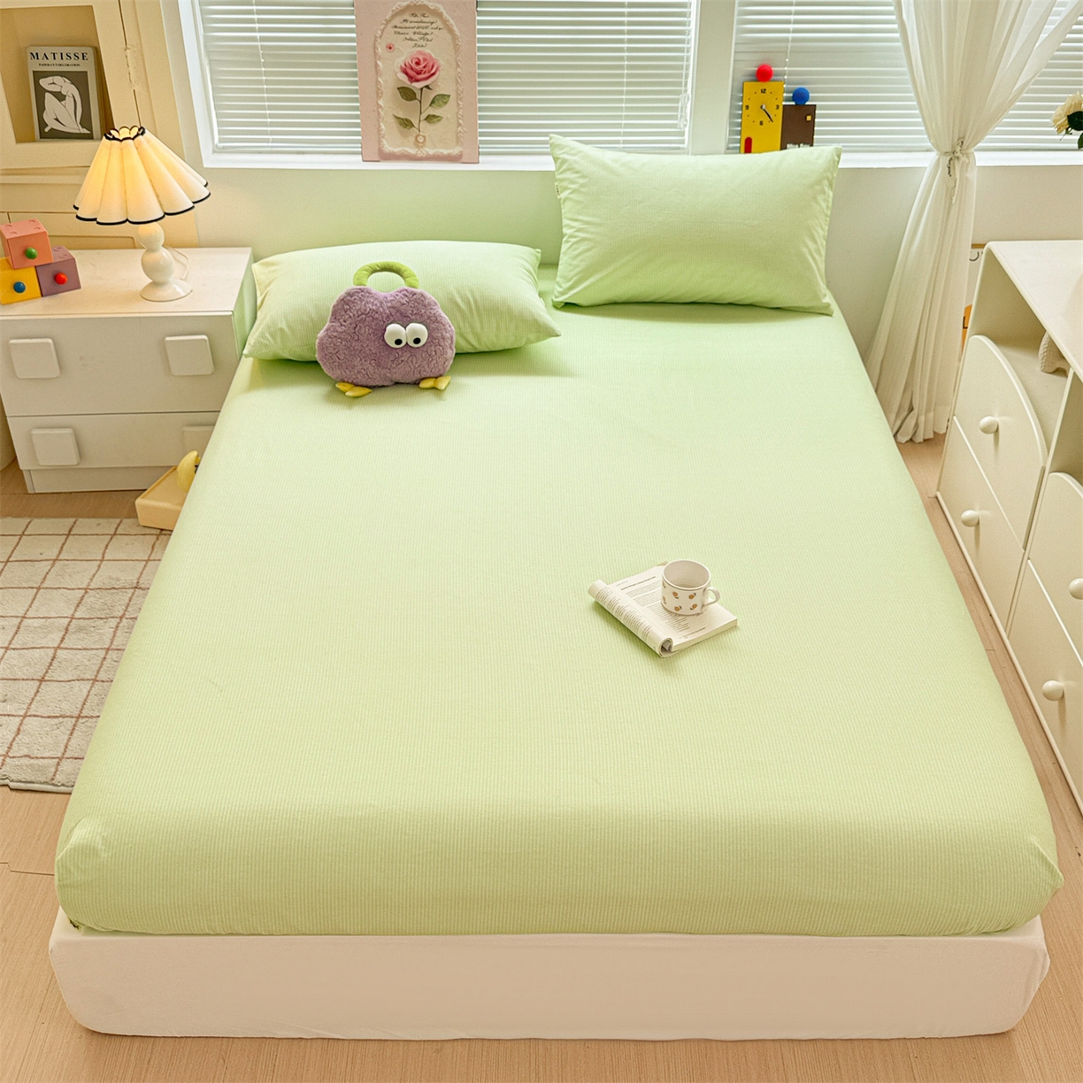 91家纺网 家纺一手货源 找家纺 （总）名兮家居 2025新款亲肤舒适全棉纯棉磨毛印花床笠单床笠单品床笠单件床笠