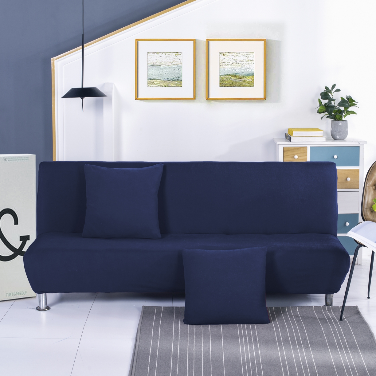 91家纺网 家纺一手货源 找家纺 （总）壹零特色家纺 2025新款纯色沙发床套 弹力素色无扶手沙发套 沙发长防尘套子