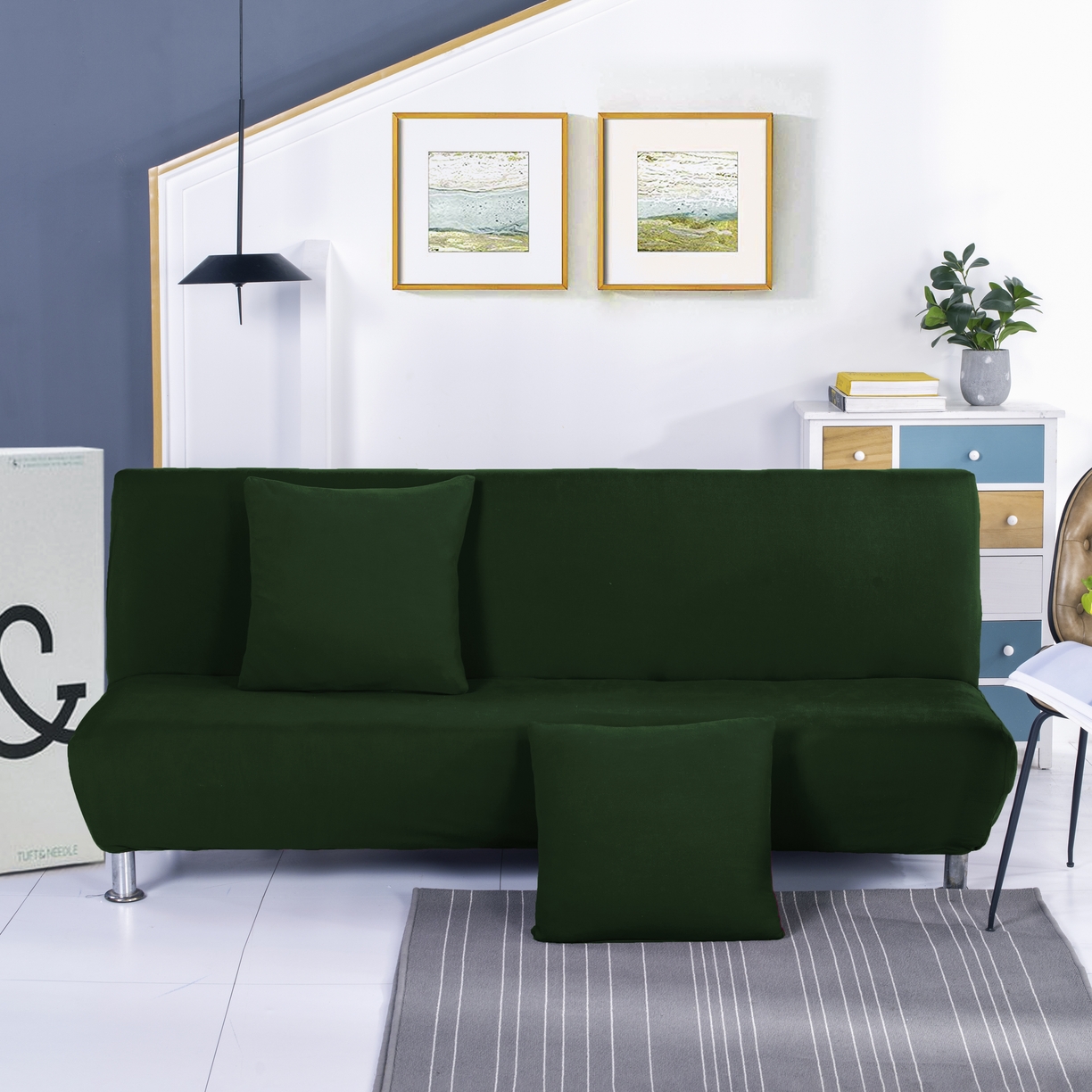 91家纺网 家纺一手货源 找家纺 （总）壹零特色家纺 2025新款纯色沙发床套 弹力素色无扶手沙发套 沙发长防尘套子