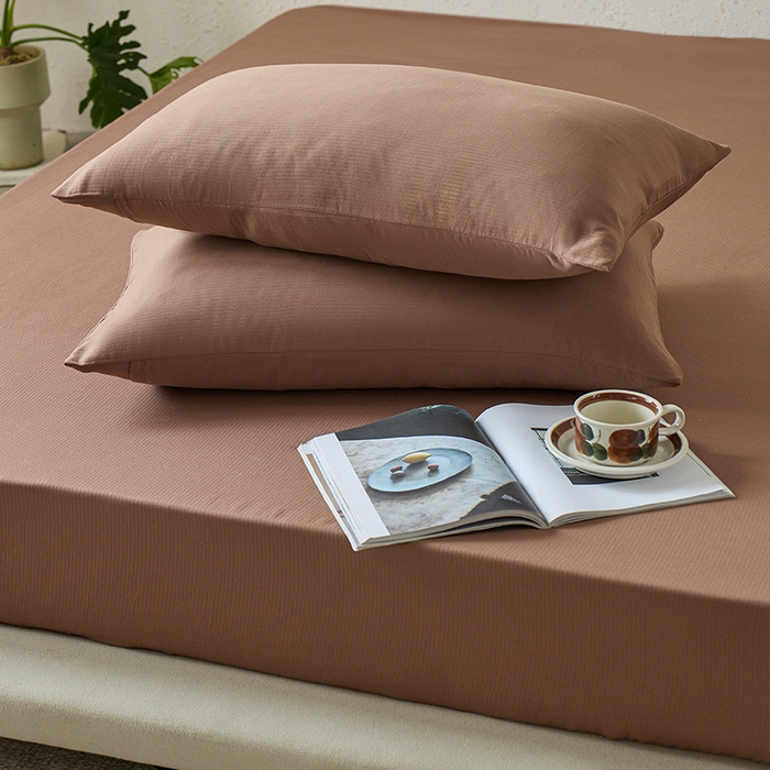 千朵森 2025新款全棉纯棉提花磨毛单枕套单品枕套单件枕套-线语 线语-马可棕