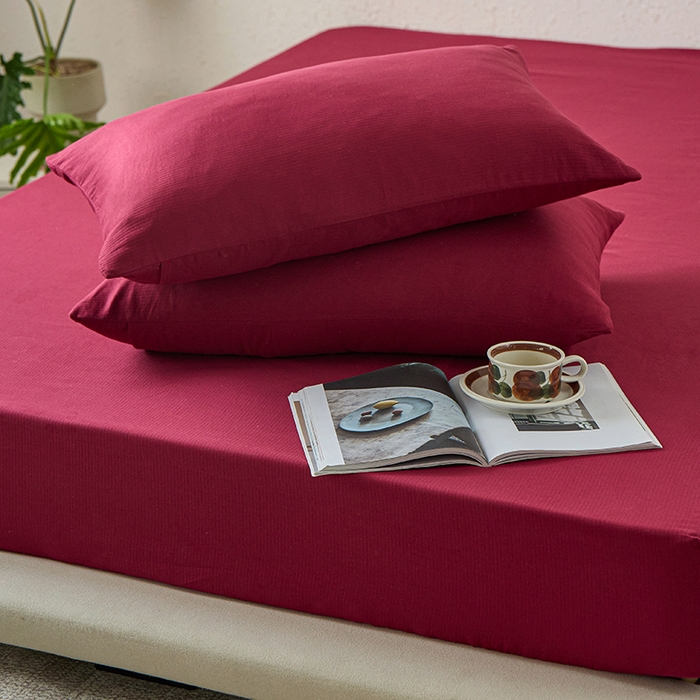 千朵森 2025新款全棉纯棉提花磨毛单枕套单品枕套单件枕套-线语 线语-喜庆红