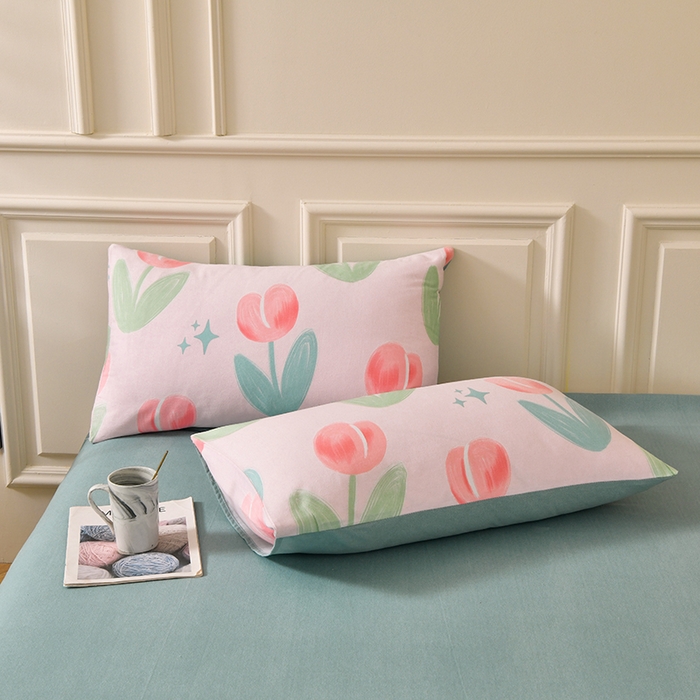 91家纺网 家纺一手货源 找家纺 宇彬家纺 2025直播热新款秋冬全棉精梳生态原棉印花加厚磨毛轻奢铂金单被套 兰黛（粉）