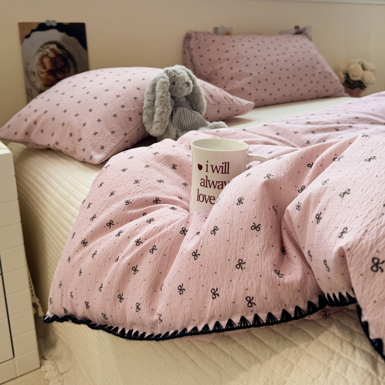 91家纺网 家纺一手货源 找家纺 （总）一加一 2025新款贝壳边抗菌大豆被子被芯