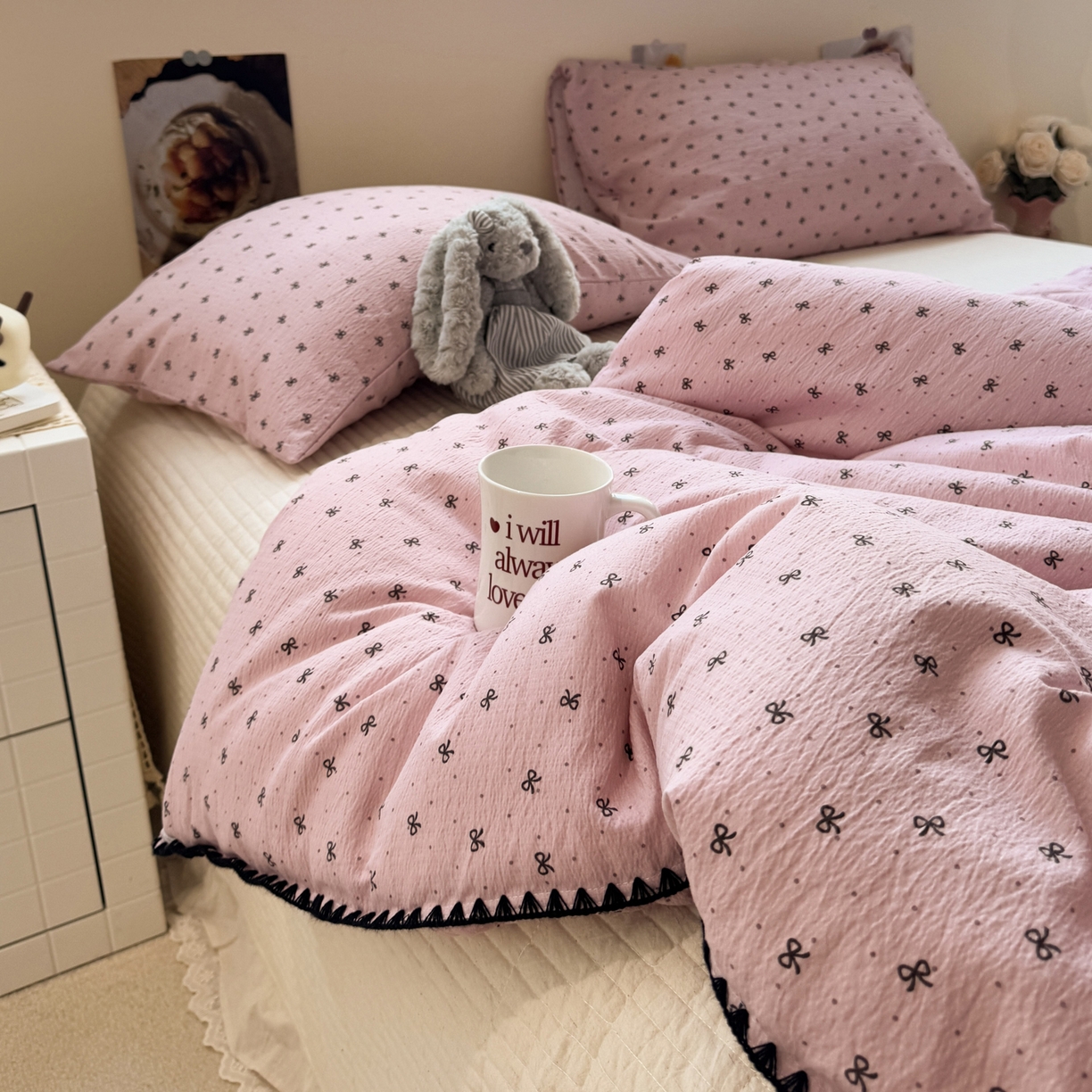 91家纺网 家纺一手货源 找家纺 （总）一加一 2025新款贝壳边抗菌大豆被子被芯