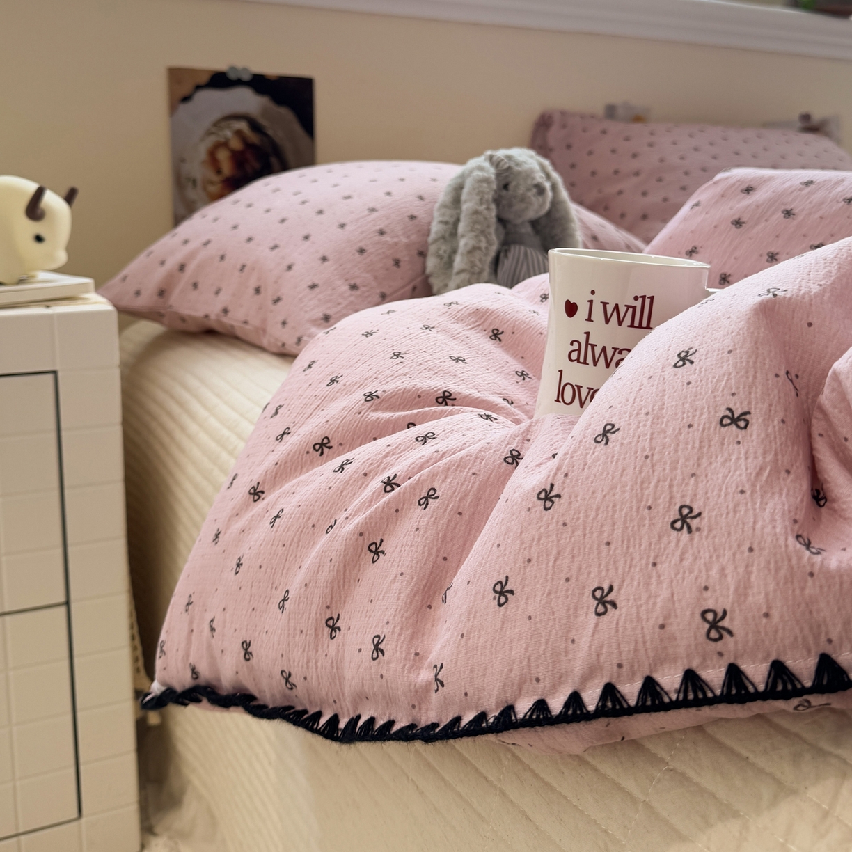 91家纺网 家纺一手货源 找家纺 （总）一加一 2025新款贝壳边抗菌大豆被子被芯