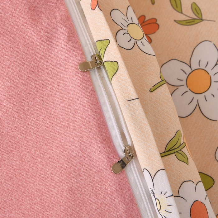 91家纺网 家纺一手货源 找家纺 宇彬家纺 2025直播热新款秋冬全棉精梳生态原棉印花加厚磨毛轻奢铂金单被套 甜蜜花丛（粉）