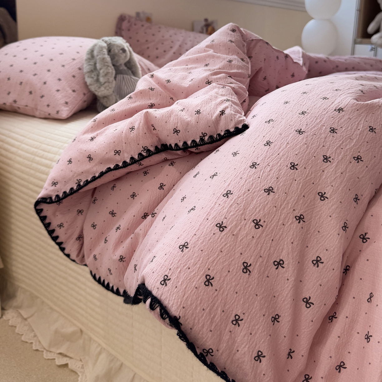 91家纺网 家纺一手货源 找家纺 一加一 2025新款贝壳边抗菌大豆被子被芯 奶油可可-豆沙