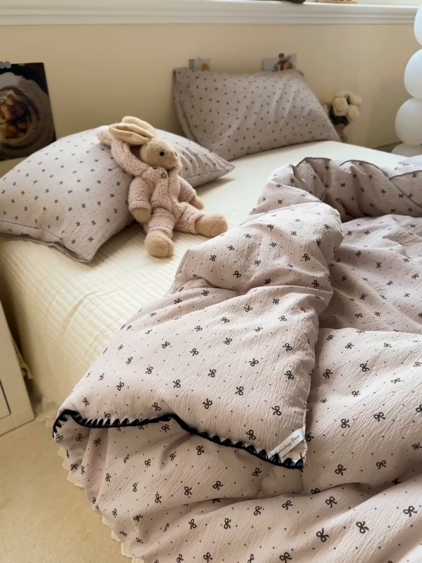 91家纺网 家纺一手货源 找家纺 一加一 2025新款贝壳边抗菌大豆被子被芯 奶油可可-灰