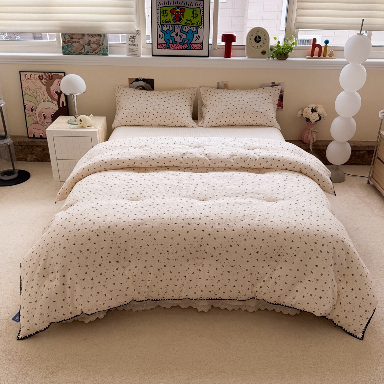 91家纺网 家纺一手货源 找家纺 一加一 2025新款贝壳边抗菌大豆被子被芯 奶油可可-咖