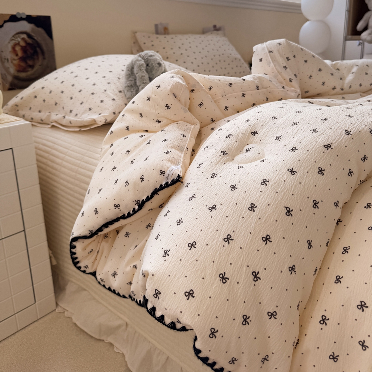 91家纺网 家纺一手货源 找家纺 一加一 2025新款贝壳边抗菌大豆被子被芯 奶油可可-咖