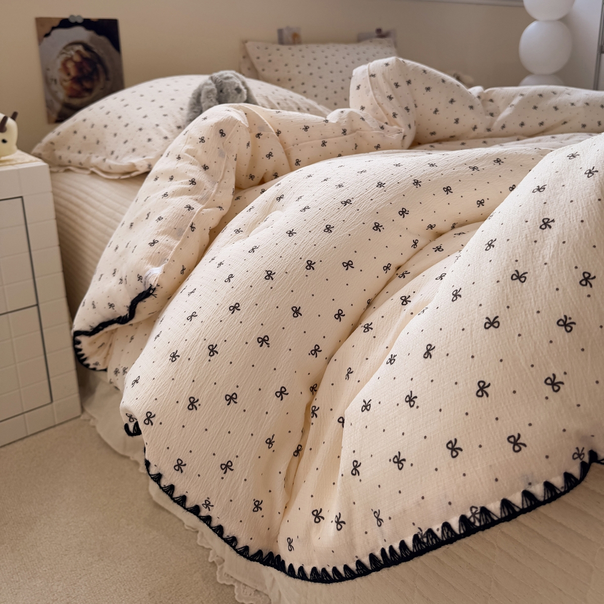 91家纺网 家纺一手货源 找家纺 一加一 2025新款贝壳边抗菌大豆被子被芯 奶油可可-咖