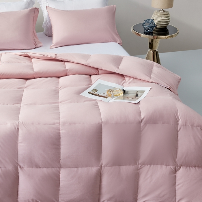 91家纺网 家纺一手货源 找家纺 圣梦莱羽绒家纺 2025新款羽绒被A类可水洗90鸭绒被可裸睡春秋被四季被地暖被被子被芯 柔丝羽羽绒被（豆沙）