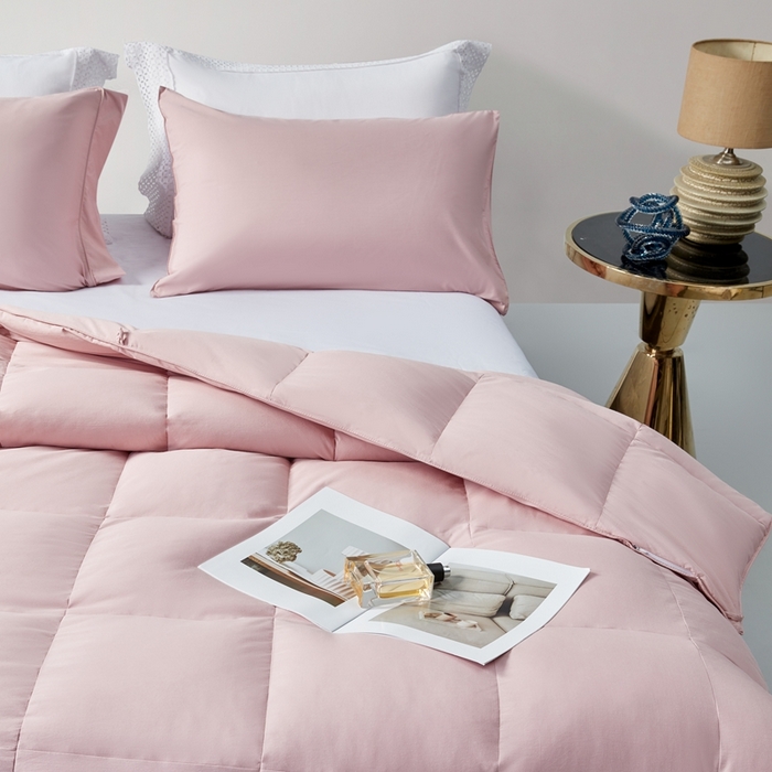 91家纺网 家纺一手货源 找家纺 圣梦莱羽绒家纺 2025新款羽绒被A类可水洗90鸭绒被可裸睡春秋被四季被地暖被被子被芯 柔丝羽羽绒被（豆沙）