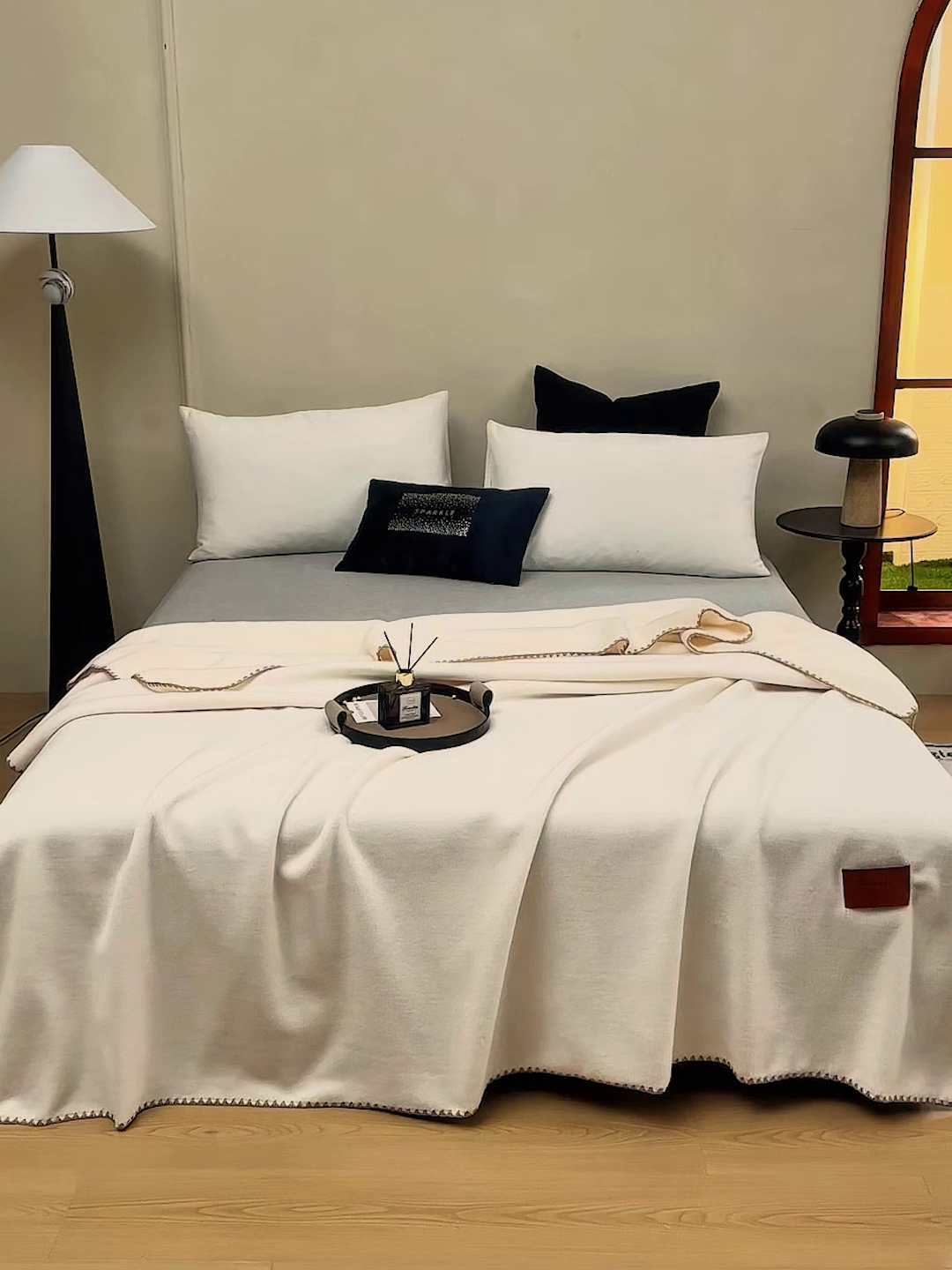 91家纺网 家纺一手货源 找家纺 悦织湾家纺 2025新款轻奢纯色仿羊绒毯单层双层保暖加厚秋冬毛毯盖毯毯子跨境专供 仿羊绒单层-奶白