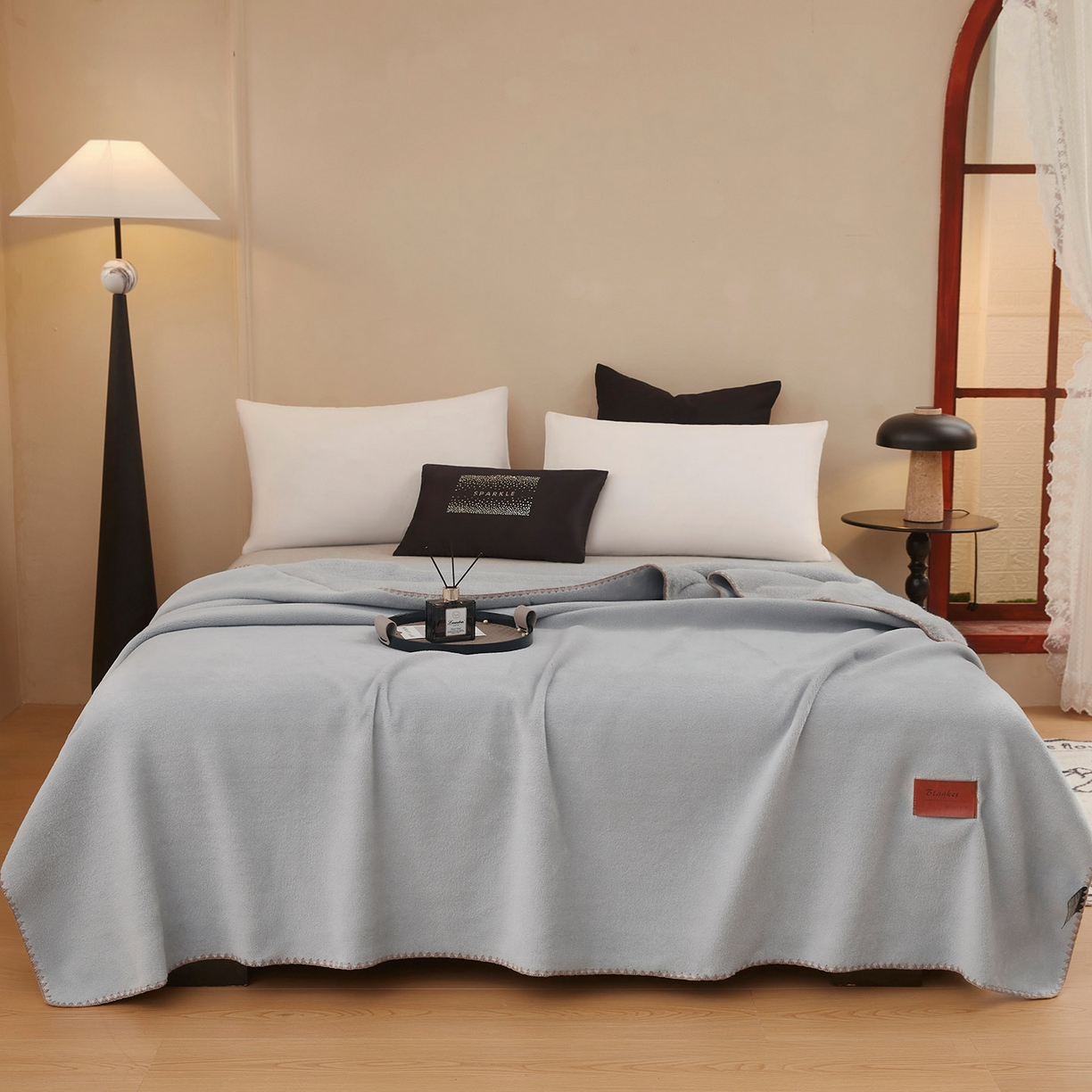 91家纺网 家纺一手货源 找家纺 悦织湾家纺 2025新款轻奢纯色仿羊绒毯单层双层保暖加厚秋冬毛毯盖毯毯子跨境专供仿羊绒单层-银河灰