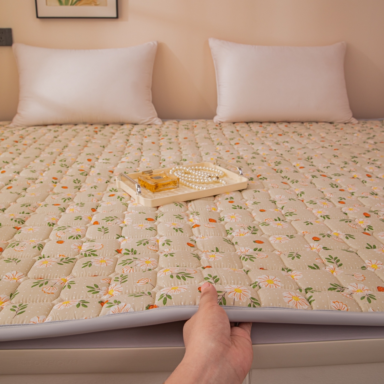 91家纺网 家纺一手货源 找家纺 （总）手艺人家纺 2025新款新格子水洗棉夹棉炕盖垫子床垫床褥子