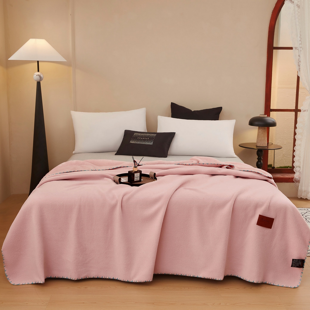 91家纺网 家纺一手货源 找家纺 悦织湾家纺 2025新款轻奢纯色仿羊绒毯单层双层保暖加厚秋冬毛毯盖毯毯子跨境专供 仿羊绒单层-樱桃粉