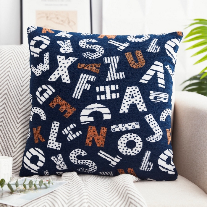 （总）新奇异 2025新款字母毛巾绣抱枕