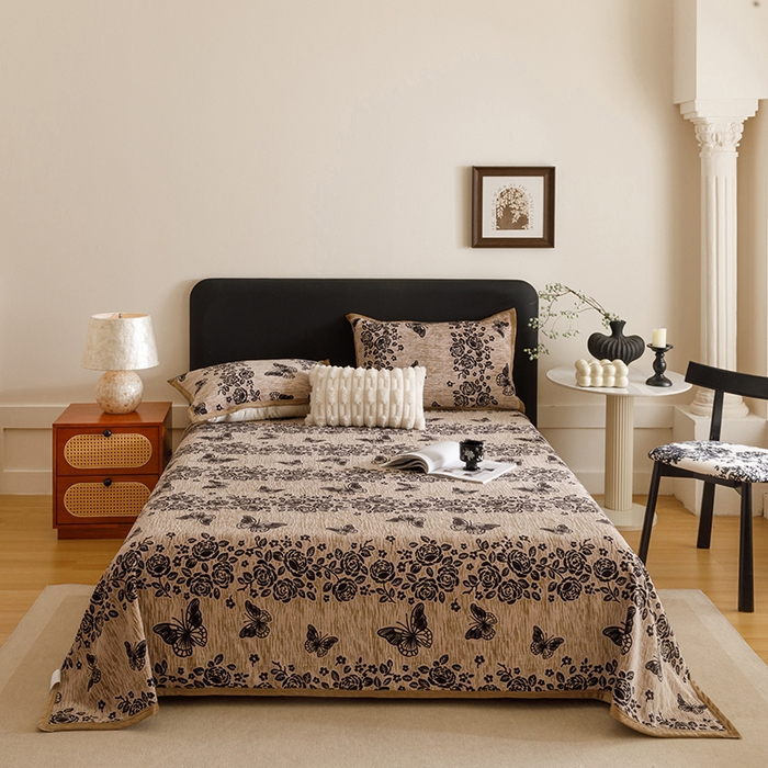 91家纺网 家纺一手货源 找家纺 （总）悦然毛巾被 2025新款复合毯休闲兔毛绒提花印花工艺盖毯