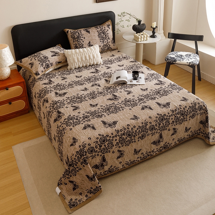 91家纺网 家纺一手货源 找家纺 （总）悦然毛巾被 2025新款复合毯休闲兔毛绒提花印花工艺盖毯