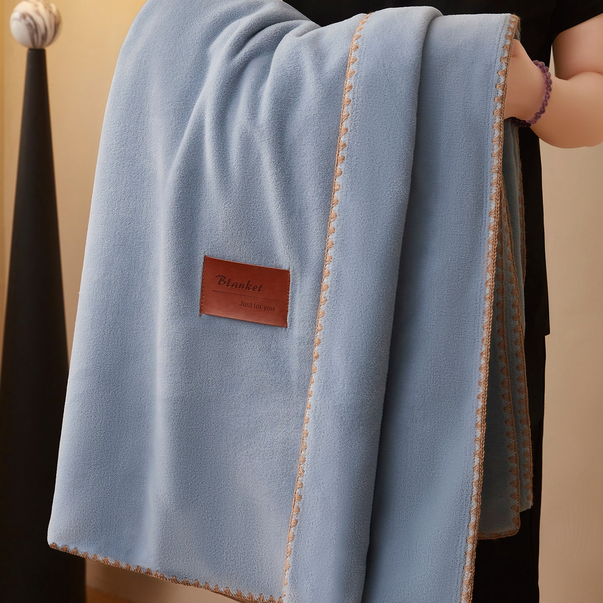 91家纺网 家纺一手货源 找家纺 悦织湾家纺 2025新款轻奢纯色仿羊绒毯单层双层保暖加厚秋冬毛毯盖毯毯子跨境专供仿羊绒双层-宾利蓝