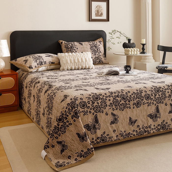 91家纺网 家纺一手货源 找家纺 （总）悦然毛巾被 2025新款复合毯休闲兔毛绒提花印花工艺盖毯