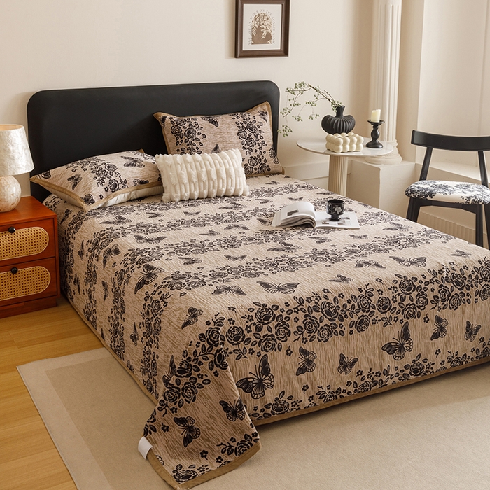 91家纺网 家纺一手货源 找家纺 （总）悦然毛巾被 2025新款复合毯休闲兔毛绒提花印花工艺盖毯