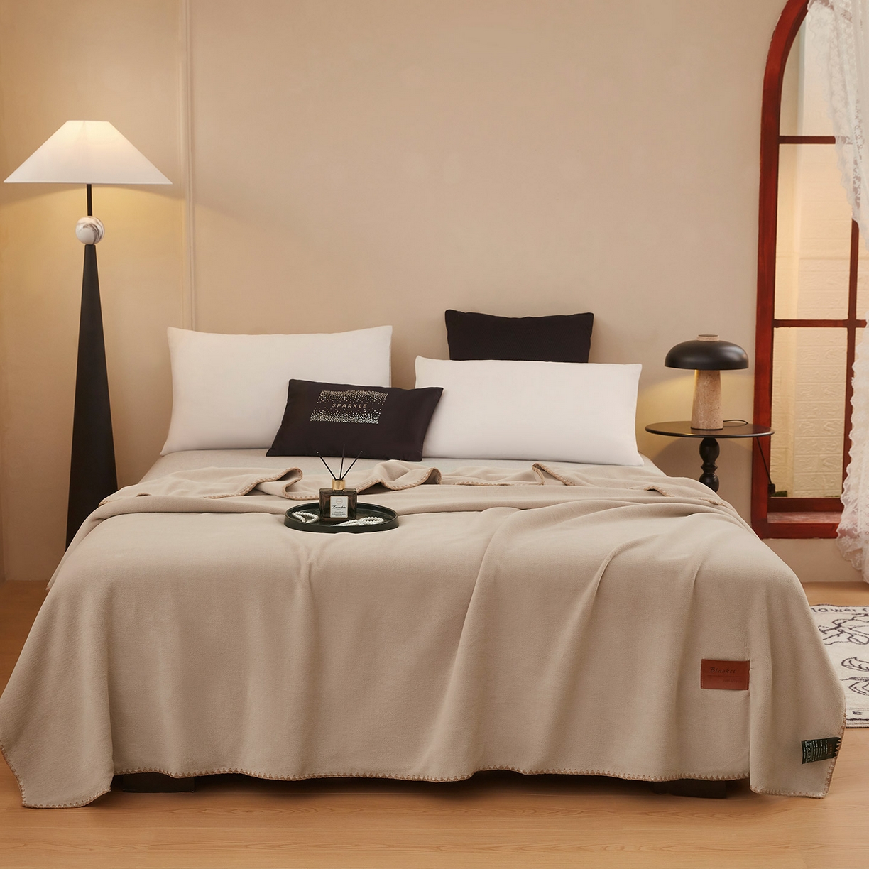 91家纺网 家纺一手货源 找家纺 悦织湾家纺 2025新款轻奢纯色仿羊绒毯单层双层保暖加厚秋冬毛毯盖毯毯子跨境专供仿羊绒双层-奶咖