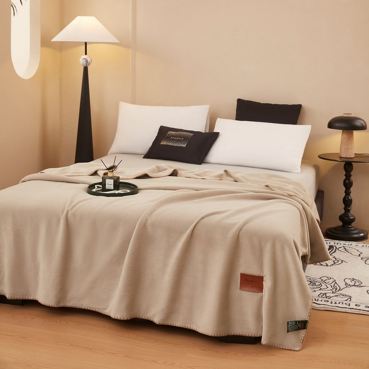 91家纺网 家纺一手货源 找家纺 悦织湾家纺 2025新款轻奢纯色仿羊绒毯单层双层保暖加厚秋冬毛毯盖毯毯子跨境专供仿羊绒双层-奶咖