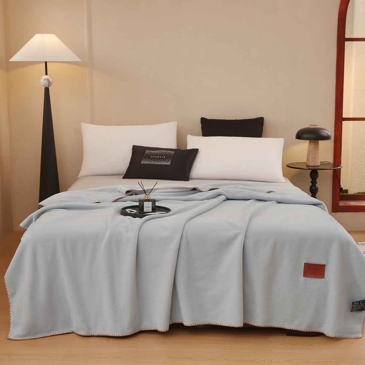 91家纺网 家纺一手货源 找家纺 悦织湾家纺 2025新款轻奢纯色仿羊绒毯单层双层保暖加厚秋冬毛毯盖毯毯子跨境专供 仿羊绒双层-雅灰