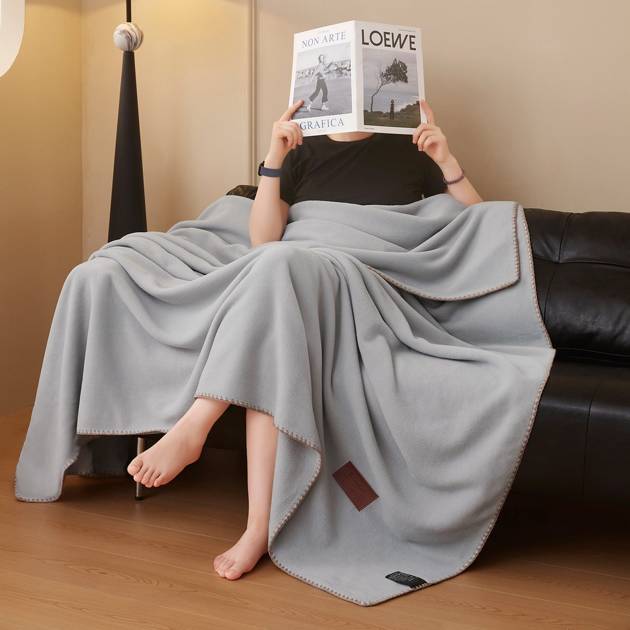 91家纺网 家纺一手货源 找家纺 悦织湾家纺 2025新款轻奢纯色仿羊绒毯单层双层保暖加厚秋冬毛毯盖毯毯子跨境专供 仿羊绒双层-雅灰