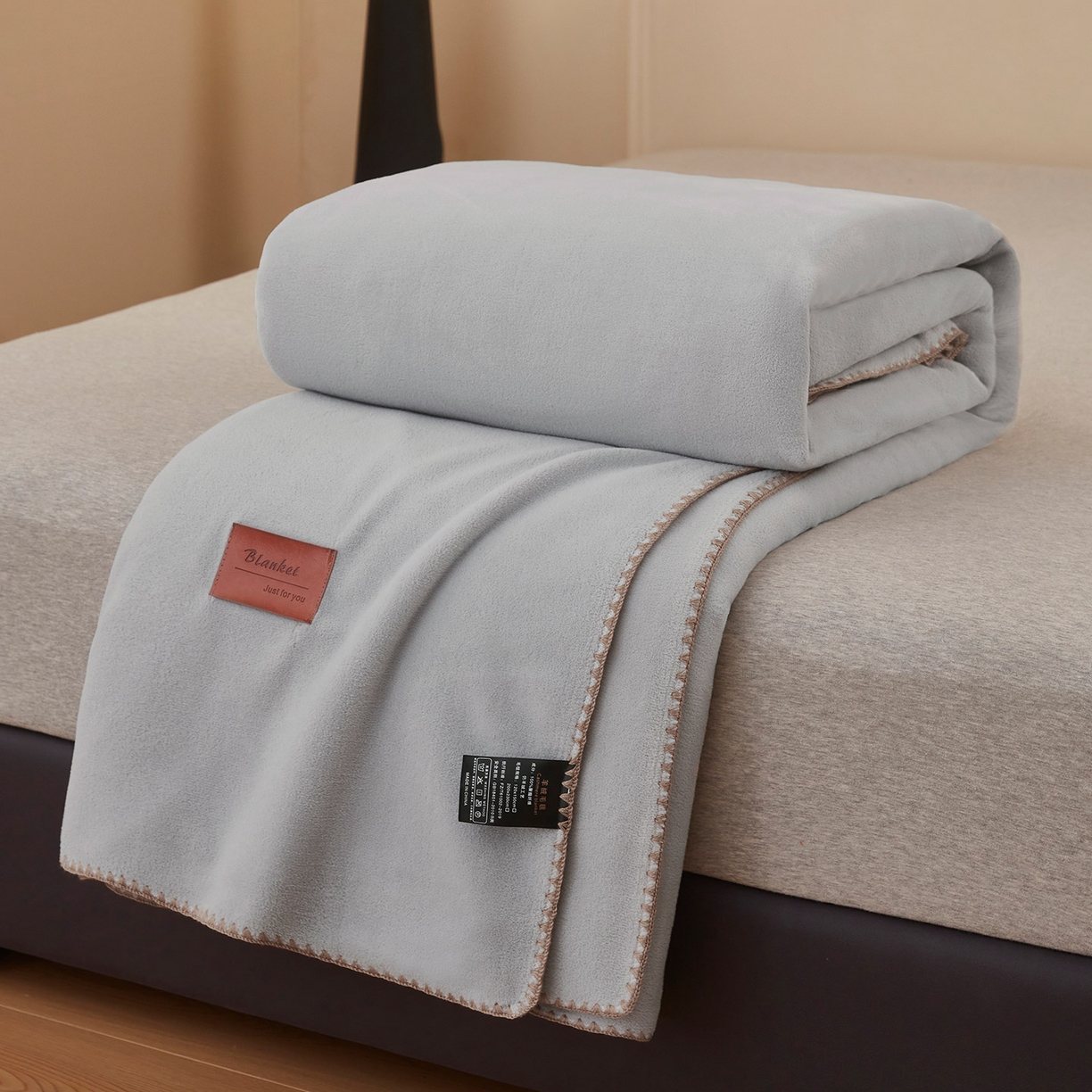 91家纺网 家纺一手货源 找家纺 悦织湾家纺 2025新款轻奢纯色仿羊绒毯单层双层保暖加厚秋冬毛毯盖毯毯子跨境专供 仿羊绒双层-雅灰