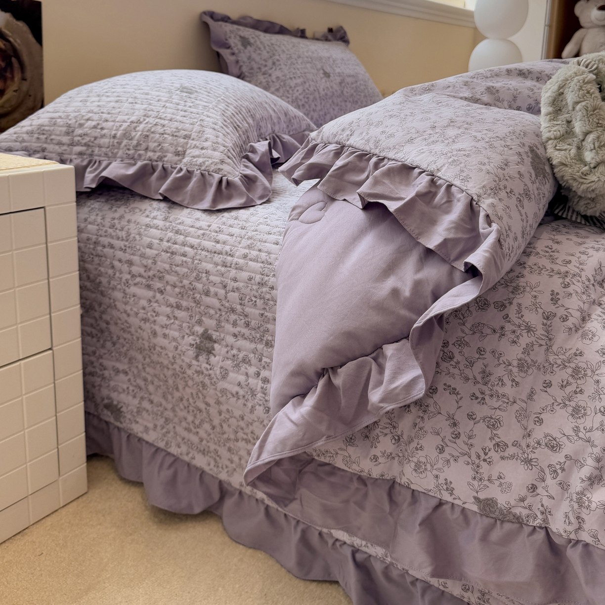 91家纺网 家纺一手货源 找家纺 一加一 2025新款小清新花边款可水洗大豆被子被芯 巴洛克之恋