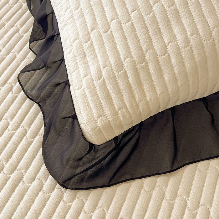 91家纺网 家纺一手货源 找家纺 （总）鼎丰家纺 2025新款皱皱纱双层花边夹棉床裙单床裙床裙单品-梦想系列